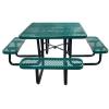Square Expanded Metal Picnic Table with Bench Seats