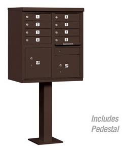 8 Door Cluster Mail Box Unit with Parcel Locker