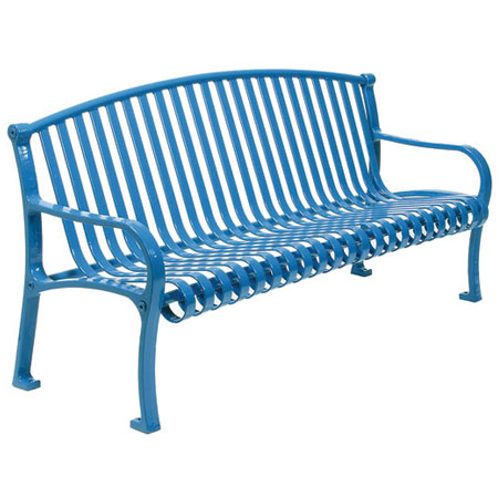 Metal benches are made of steel.  A special coating known as Thermoplastic® protects the steel from the weather, accidental damage, and deliberate vandalism.
