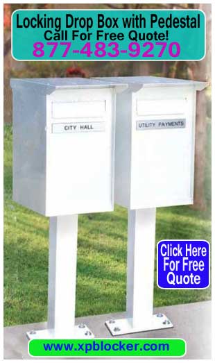 Pedestal-Mail-Drop-Box-White