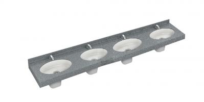 OmniDeck Two Station Lavatory with Integral Bowls