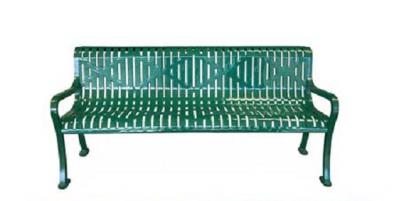 Diamond Metal Roll Form Bench with Arms