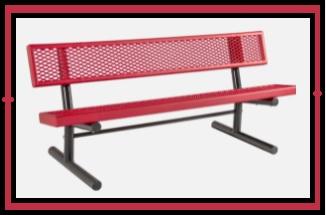 Plastic Coated Portable Bench with Back