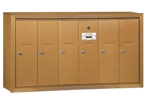 Vertical 6 Door Front Loading Mailboxes