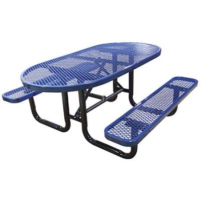 Oval Expanded Metal Picnic Table