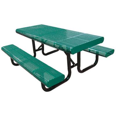 Radial Edge Perforated Rectangle Picnic Table