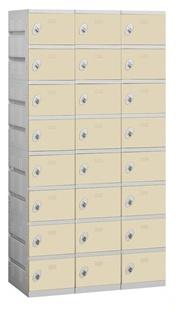 Solid Plastic Shoe Lockers - Eight Tier