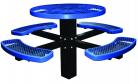 Single Post Mount Round Expanded Metal Picnic Table