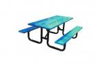 Steel Plank Perforated Metal Picnic Table
