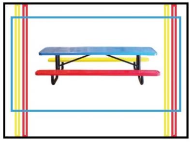 Childrens Rectangle Perforated Picnic Table