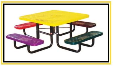 Childrens Square Expanded Metal Table