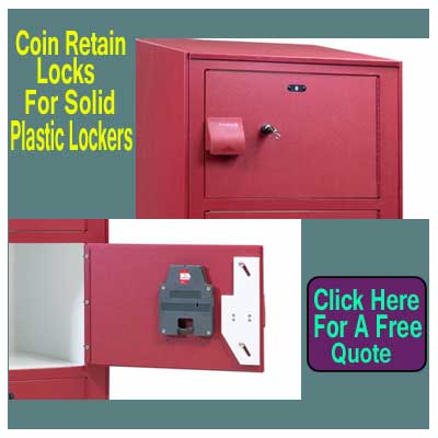 Coin & Token Retain Locks for Solid Plastic Locker Doors For Sale 