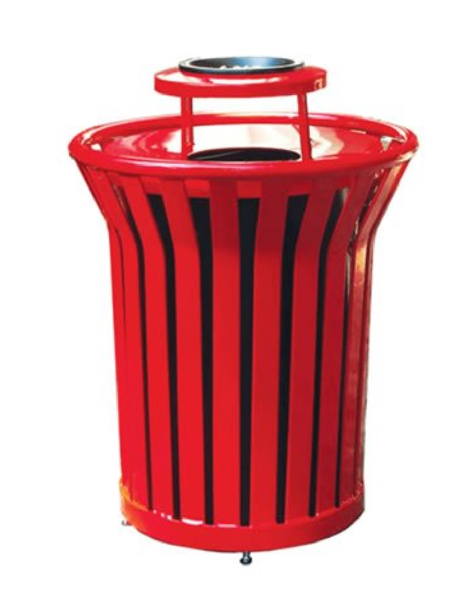 Metal Outdoor Trash Receptacle