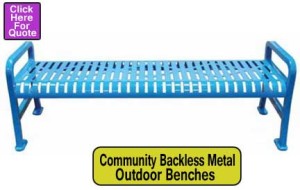 Community-Backless-Metal-Benches