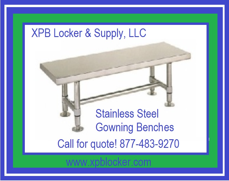 Specialty benches in stainless steel for Hospital, Doctor Office and Health Care facilities.