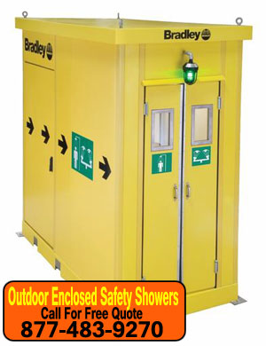 Industrial Outdoor Enclosed Safety Shower For Sale Direct From The Factory Save You Time And Money - Quick Ship Made In USA