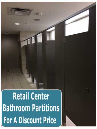 Commercial Retail Center Bathroom Partitions At Discount Manufacturer Direct Pricing In Austin , San Antonio, Dallas , Corpus Christi And Houston Texas