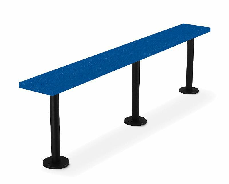 Solid Plastic Lenox Pedestal Bench - Blue