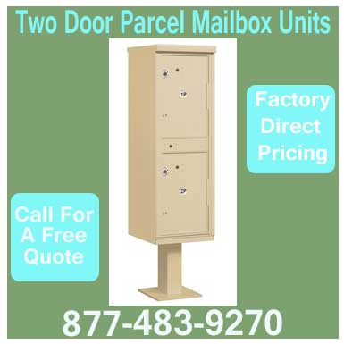 Discount UPS Approved Two Door Parcel Mailboxes For Sale Direct From The Manufacturer