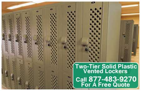 CommercialTwo Tier Solid Plastic Vented Lockers