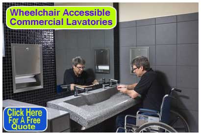 ADA Approved Wheelchair Accessible Commercial Restroom Lavatories For Sale Direct From The Manufacturer