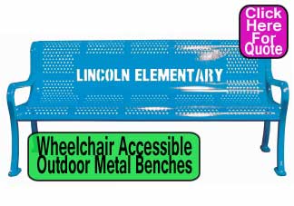 Wheelchair Accessible Outdoor Metal Custom Park Benches On Sale Now Direct From The Factory