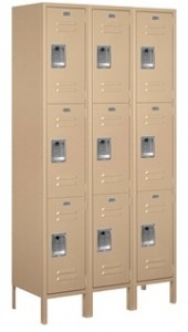 Recreational Facility Extra Wide Three Tier Metal Lockers For Sale With Security Combination Lock Optional - For Sale Factory Direct For Lowest Price