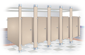 Commercial floor to ceiling restroom partitions for sale direct from the manufacturer saves you time an money! 