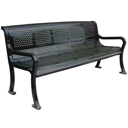 Perforated Roll Form Metal Bench