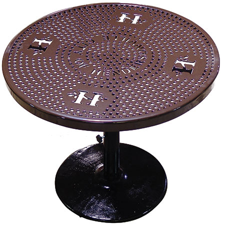 Personalized Round Perforated Pedestal Table