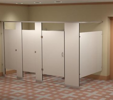 Plastic Laminate Ceiling Hung Restroom Partitions For Sale Factory Direct Discount Prices